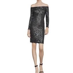 BCBG Max Azria Womens Eunice Sequin Off-